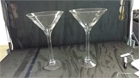 2 Martini Glasses - 16 inches tall
