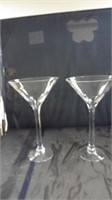 2 Martini  Glasses - 14 inches tall