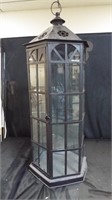 Metal and Glass Lantern 36 inches tall