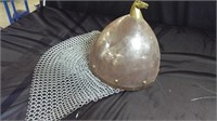 Knight's Helmet, metal with Chain Mail