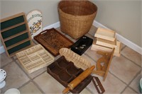 Baskets & Wood Shelves, Trays, More