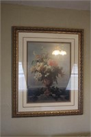 Large Floral Urn Framed/Matted Print 45" x 38"