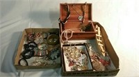 2 boxes  miscellaneous jewelry, cedar jewelry