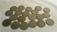20 Liberty Head nickels various dates from 1897