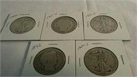 5 1/2 dollars dated 1893, 1915, 1920, 1927 s and