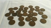 30 Indian Head pennies various years 1901 to 1907