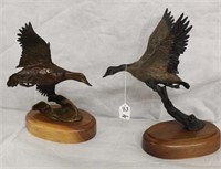 2pc "Canadian Goose" Bronze Sculptures 2/200 &