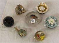 7pc  Paperweight Collection; (1) Murano