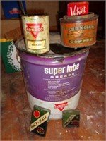 Oil, Tobacco, and Coffee Tins