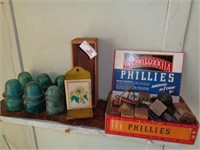 Child's Wooden Blocks, Top, Matchsafe, Insulators,
