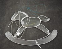 Nancy Richards Signed Art Glass Rocking Horse