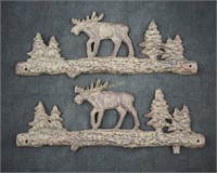 2 Antique Cast Iron Wilderness Moose Display Vane