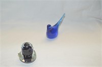 COBALT BLUE BIRDS ART GLASS
