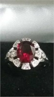 3.0CTW Ruby Solitaire Ring (Size 8)