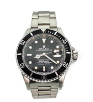 Men's Oyster Date Blk. Submariner Rolex Watch