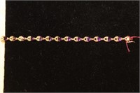 Ladies 14kt yellow gold Amethyst Bracelet w/ 16