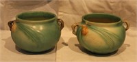 2pc Roseville Green Small Bowls