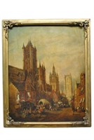 Tom Glavines Antique Village Cathedral Painting