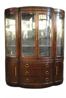 Huge Bernhardt Bow Front China Cabinet 4 Door