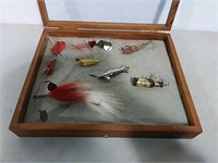Display box with lures inside