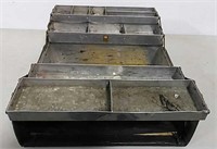 F.W.S leather tackle box w/galvanized interior