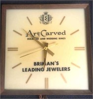 BRIMAN'S JEWELRY CLOCK  ART CARVED