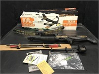 Barnett 315 FPS compound bow. Appears to have all