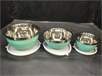 New stainless mixing bowls with lids