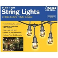 Indoor/Outdoor 48' String Lights-24 Bulbs