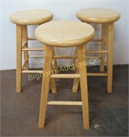 Wooden 24" Counter Stools w/ 12" diameter Seats