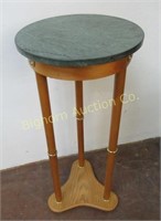 Plant Stand w/ 12" Marble Top & Oak Base