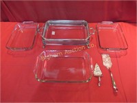 Glass Baking Dish w/ Silver Plate Holder, 3 Glass