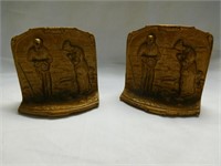 PAIR OF ANTIQUE CAST IRON BOOKENDS