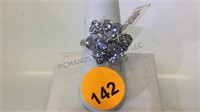 STERLING SILVER CLEAR GEMSTONE RING SIZE 8