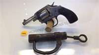 US REVOLVER 32 CAL  #74125 & ANKLE CUFF AND KEY