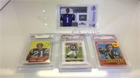 FIVE GRADED NFL CARDS - ALWORTH/HADL/JAMMER/MUNCI/