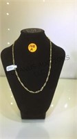 14K GOLD 16 INCH GEMSTONE AND GOLD NECKLACE