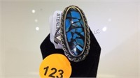 STERLING SILVER TURQUOISE RING SIZE 6