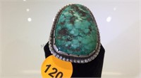 STERLING SILVER TURQUOISE RING SIZE 7
