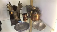 LOT OF COPPER PEWTER AND BRASS COLLECTIBLES