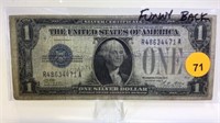 SILVER CERTIFICATE 1928 FUNNY BACK
