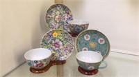 CUPS & SAUCERS WITH STANDS MADE IN CHINA 6 PCS