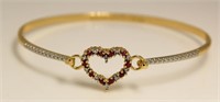 Genuine Ruby & Diamond Heart Bracelet