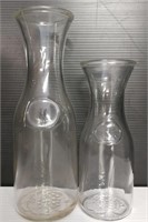 3 Large And 6 Small Wine Carafes