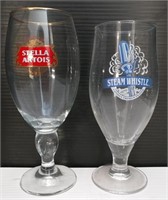 (5) Stella & (4) Steam Whistle Beer Glasses