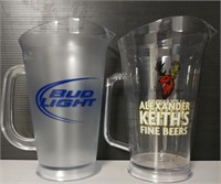 (9) Keith's & (1) Bud Light Beer Pitcher's
