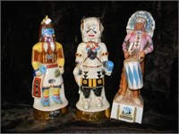 3 VINTAGE NATIVE AMERICAN INDIAN DECANTERS KACHINA