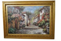 Palace Size Original Village Painting 66 x 90