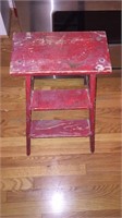 Red wooden step stool 22” x 20” x 14”