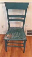 Vintage wooden chair, blue, needs new seat